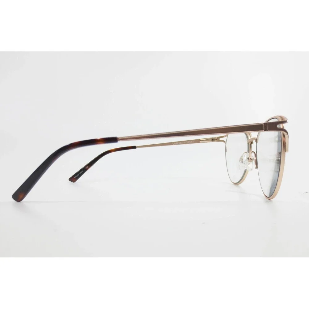 Chelsea Morgan CM 20244 Brown Gold Cat Eye Eyeglasses Frames 53-16-140 Metal